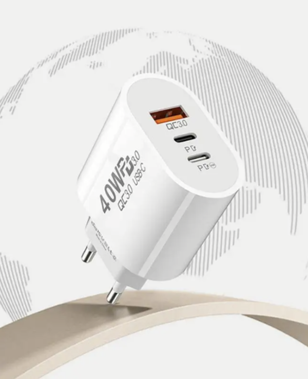 Chargeur mural USB C à charge rapide, PD Type C, 40W, 3.0 – Image 2