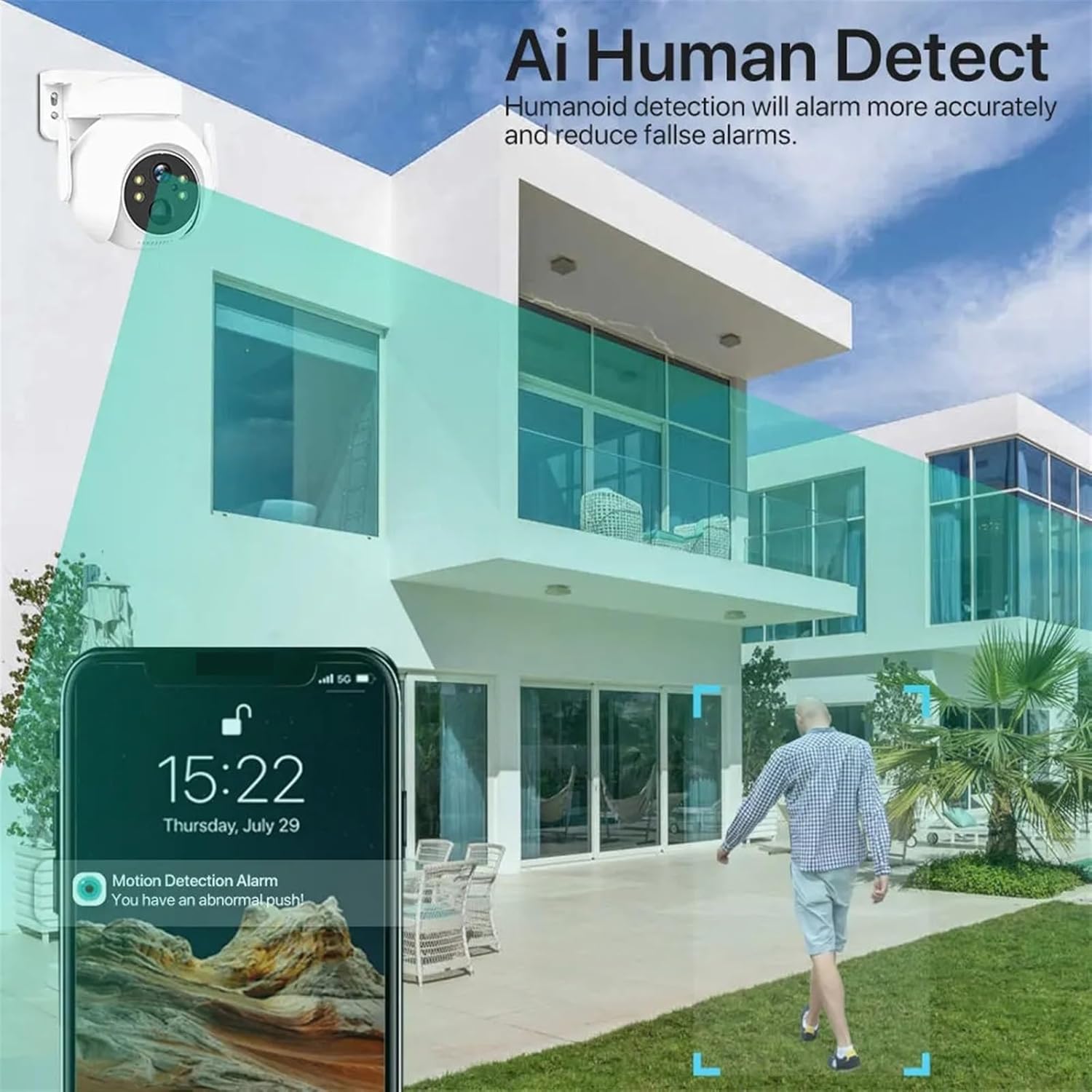 Caméra Extérieure Autonome 4K – Surveillance Sans Fil avec Alimentation Solaire – Image 4